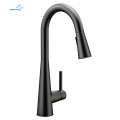 China Matte Black One-Handle High Arc Pull down Kitchen Faucet with Sprayer, Featuring Power Boost and Reflex